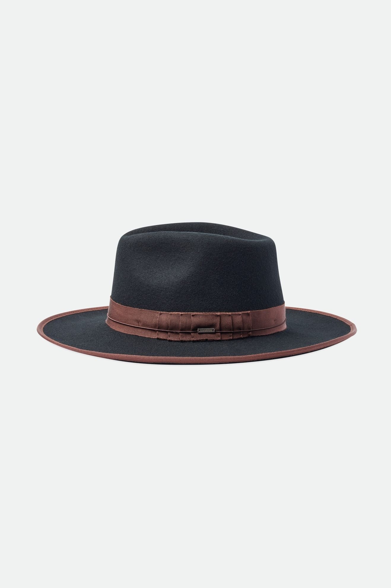 Men's Brixton Reno Fedoras Black / Brown | 9736802-PR