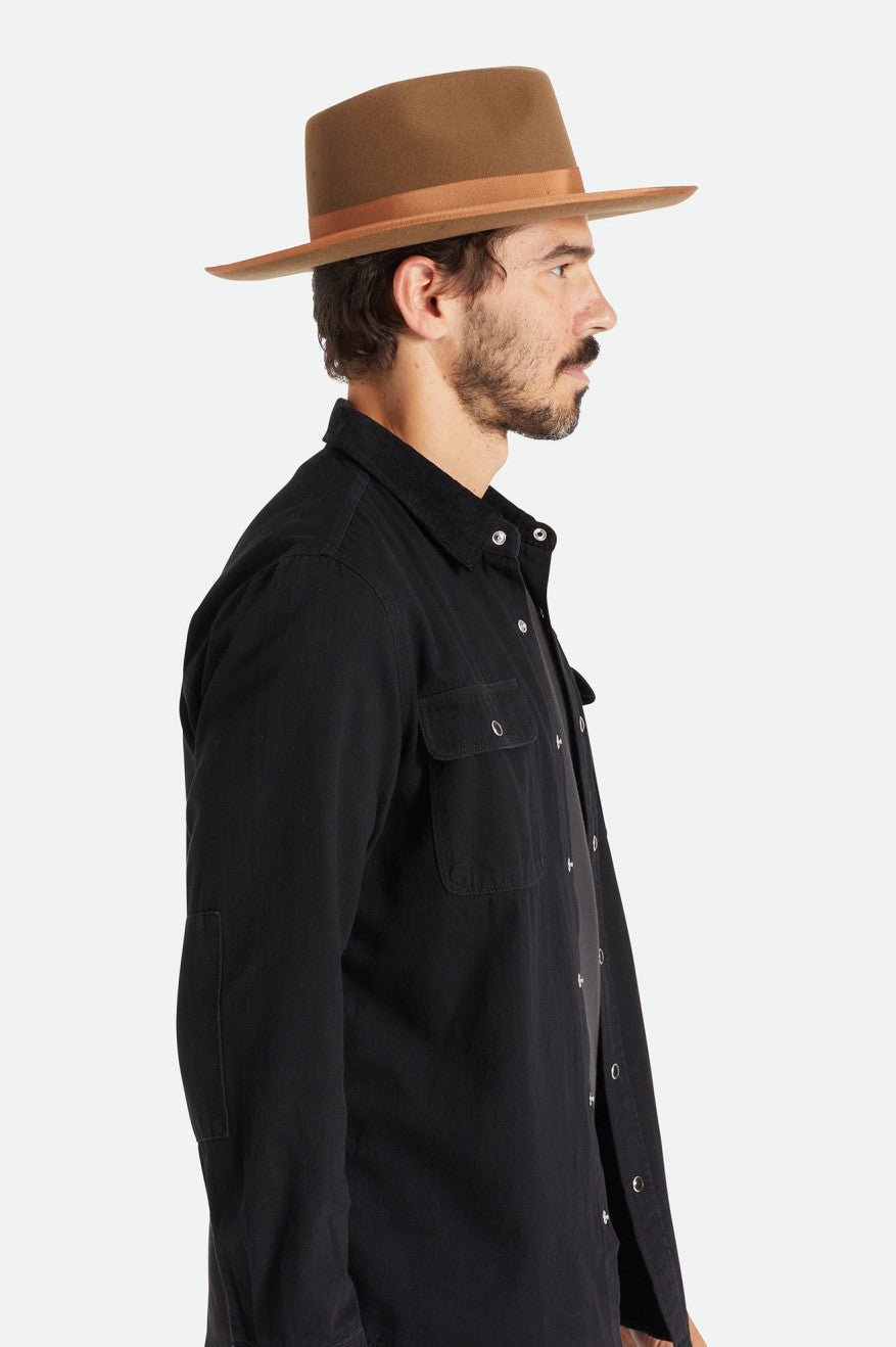 Men's Brixton Reno Fedoras Coffee | 4357816-WG