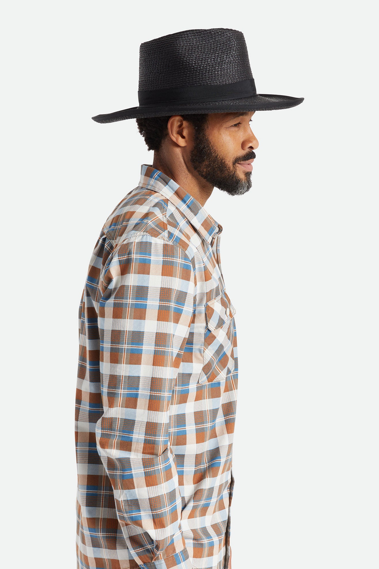 Men's Brixton Reno Straw Hats Black | 6183479-VK