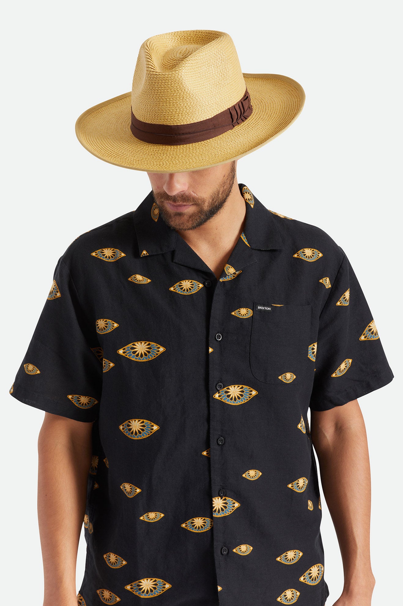 Men's Brixton Reno Straw Hats Brown | 3950714-UJ