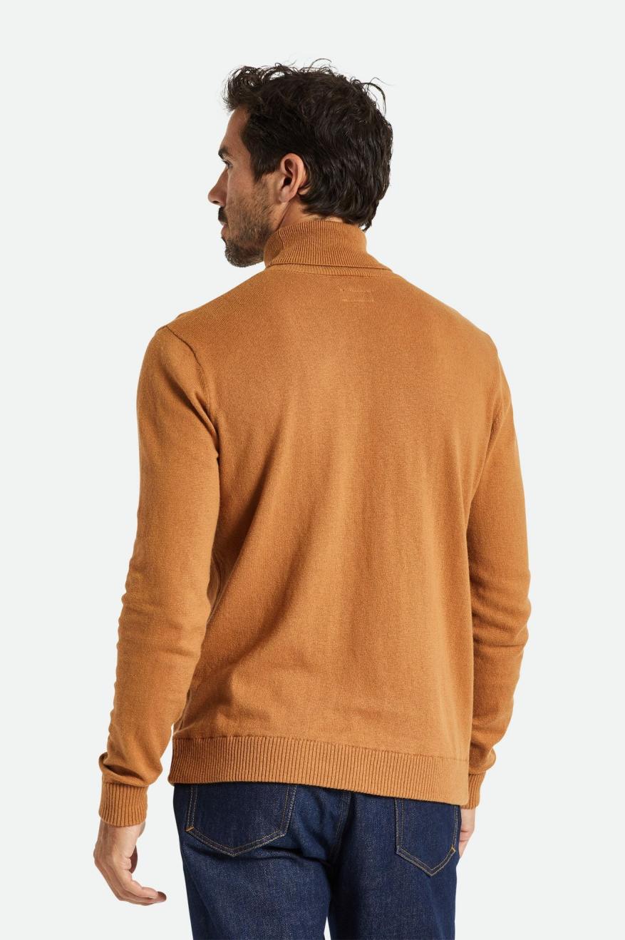 Men's Brixton Reserve Cashmere L/S Turtleneck Knitwear Brown | 4983507-EW