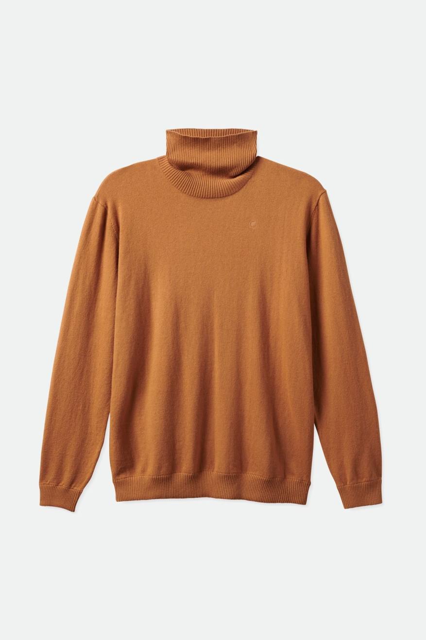 Men's Brixton Reserve Cashmere L/S Turtleneck Knitwear Brown | 4983507-EW