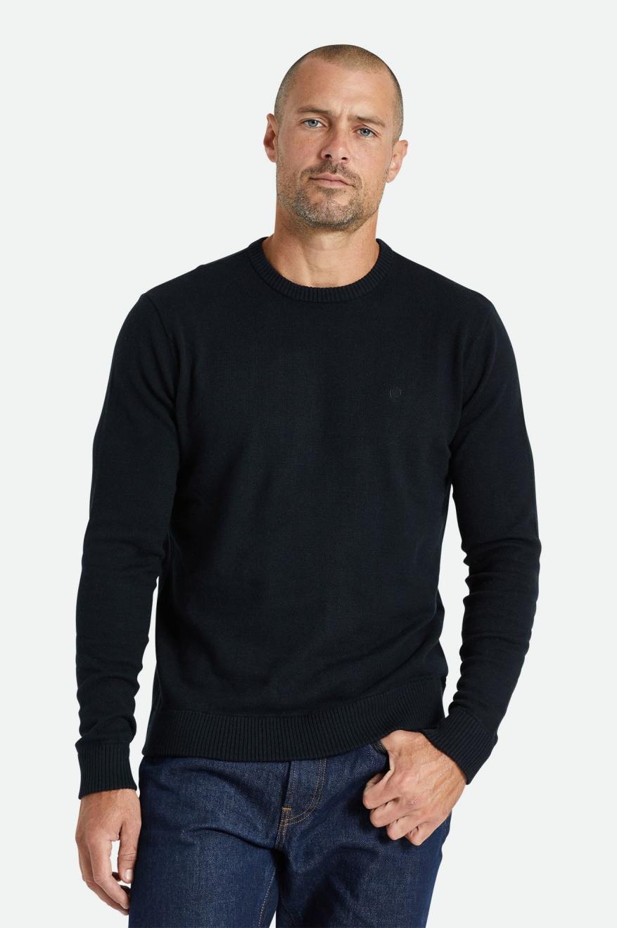 Men\'s Brixton Reserve Cashmere Sweater Knitwear Black | 6453890-NR