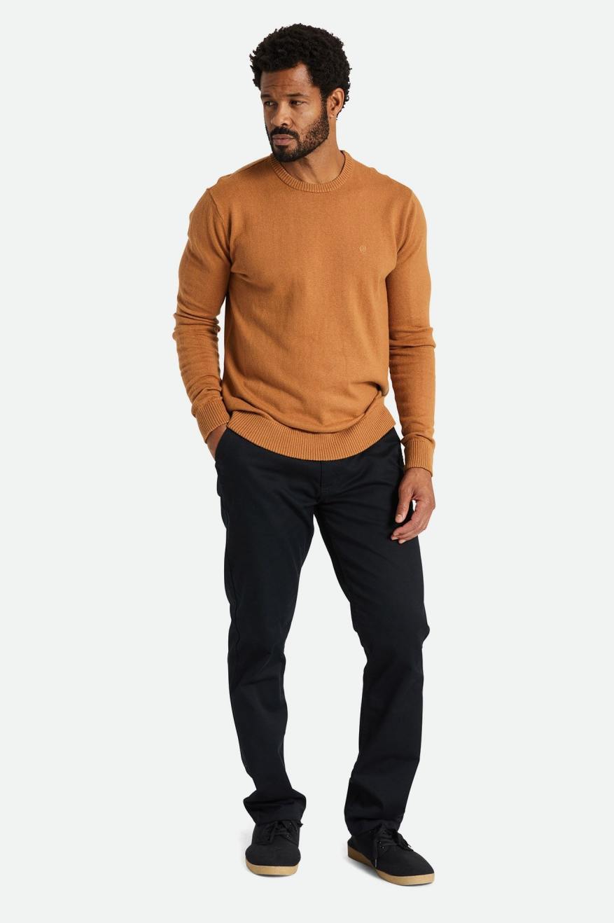 Men's Brixton Reserve Cashmere Sweater Knitwear Brown | 8052694-FA