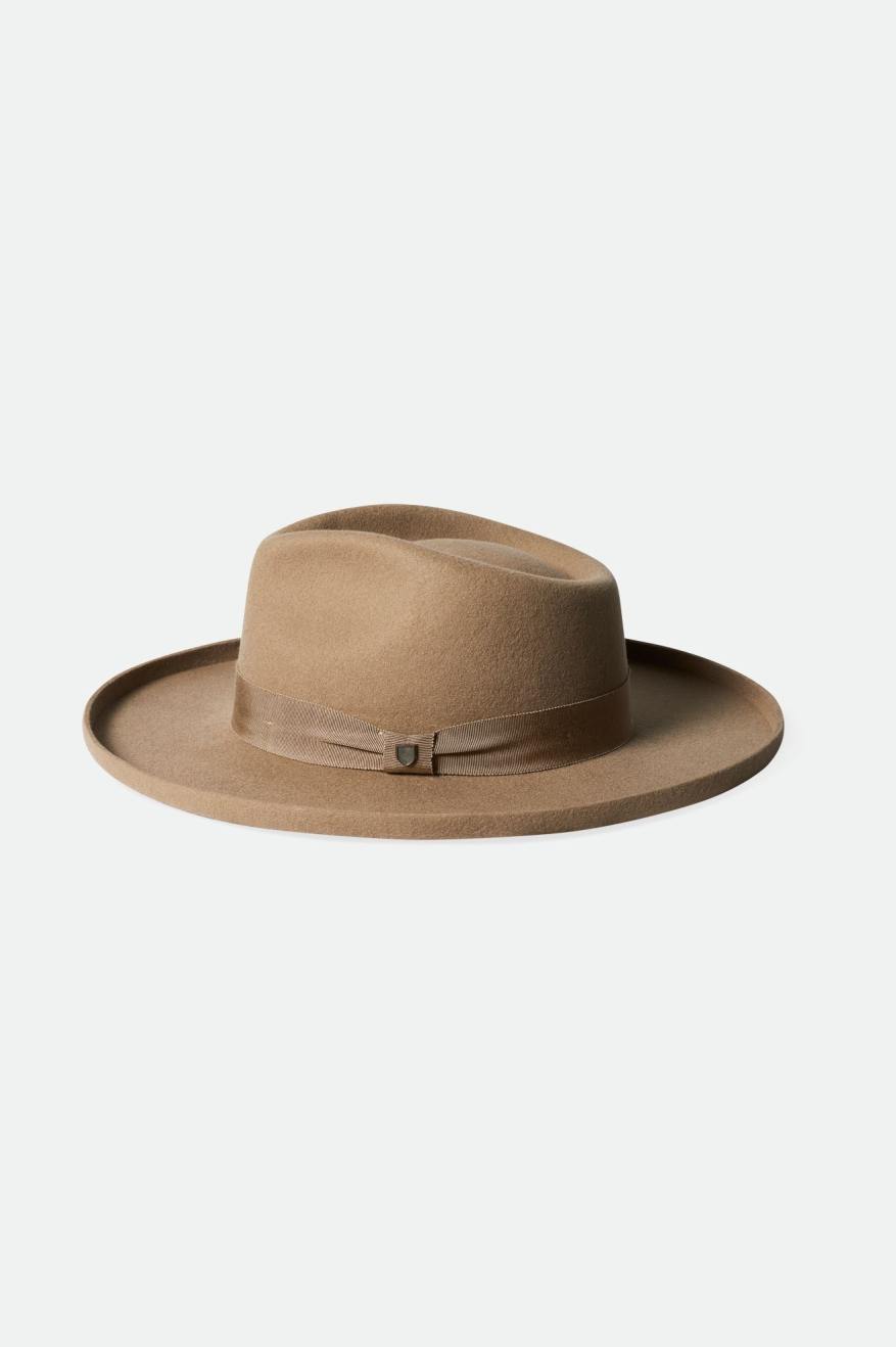 Men's Brixton Victoria Felt Fedoras Brown | 1075263-ZT