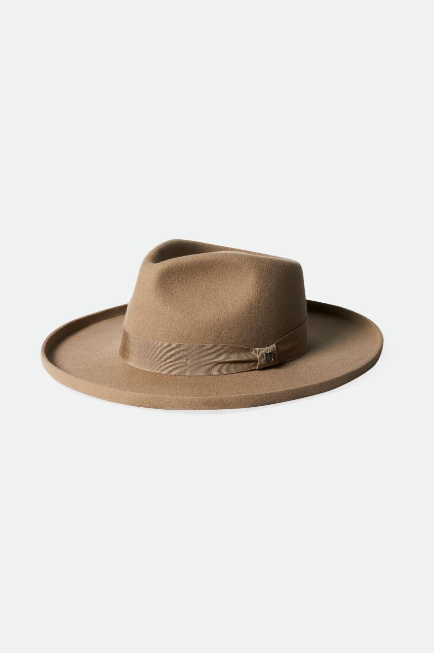 Men\'s Brixton Victoria Felt Fedoras Brown | 1075263-ZT