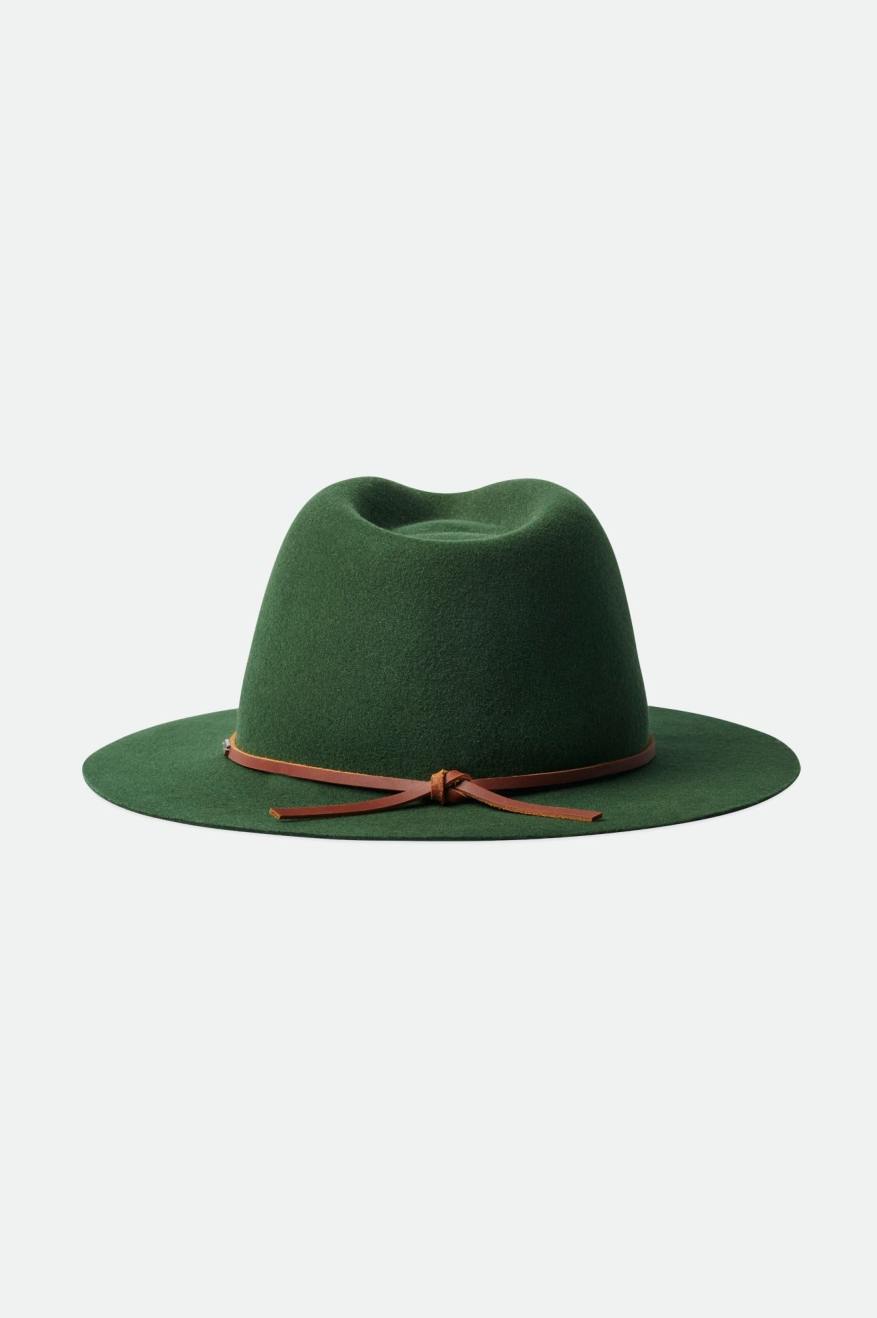 Men's Brixton Wesley Packable Fedoras Green | 2738590-HQ