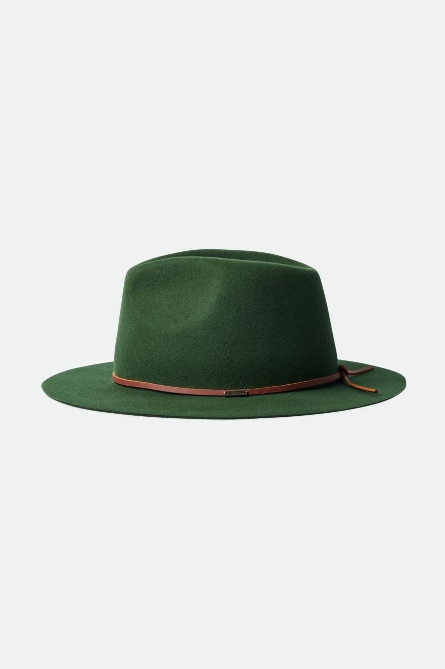 Men's Brixton Wesley Packable Fedoras Green | 2738590-HQ