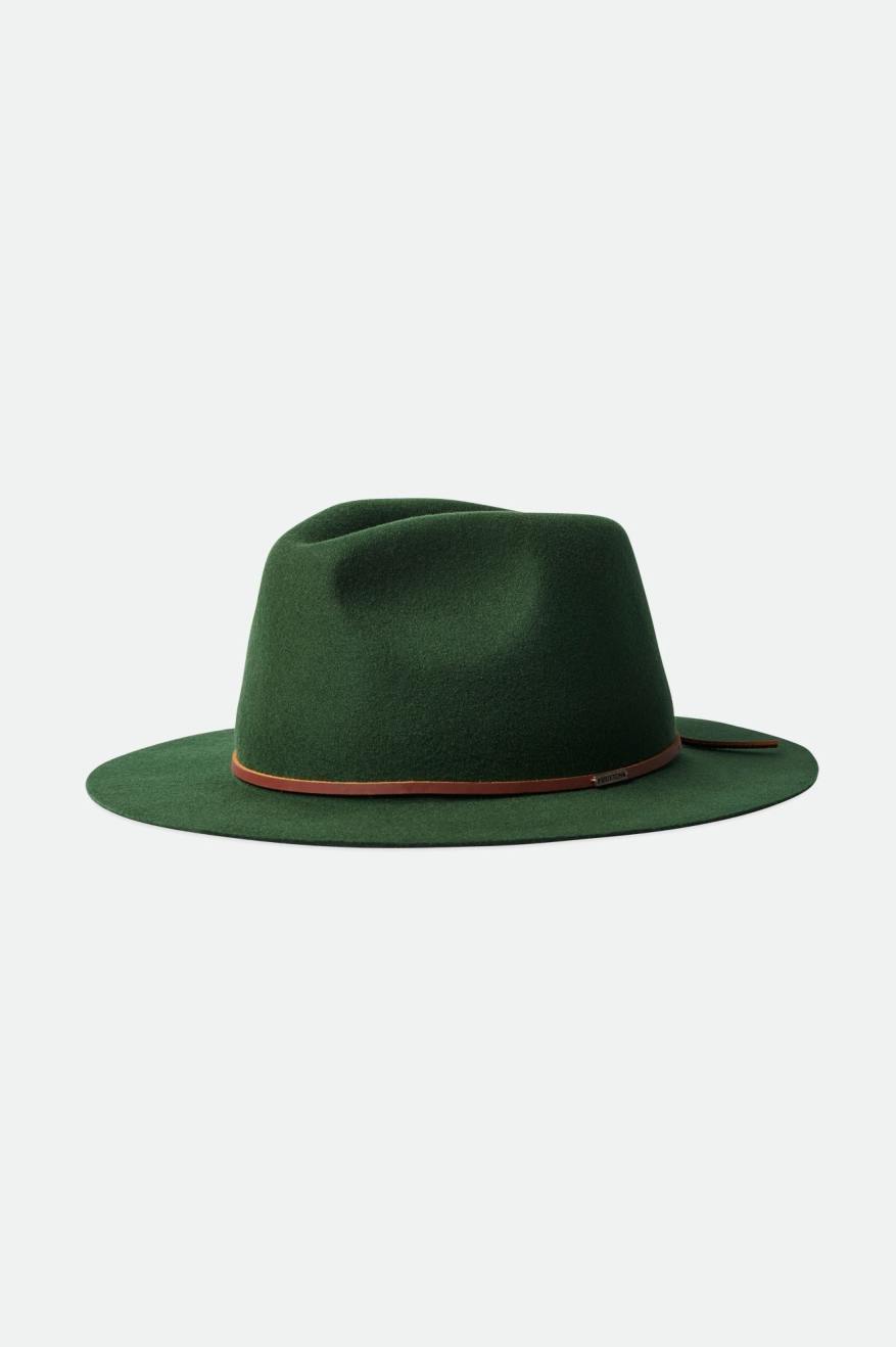 Men\'s Brixton Wesley Packable Fedoras Green | 2738590-HQ