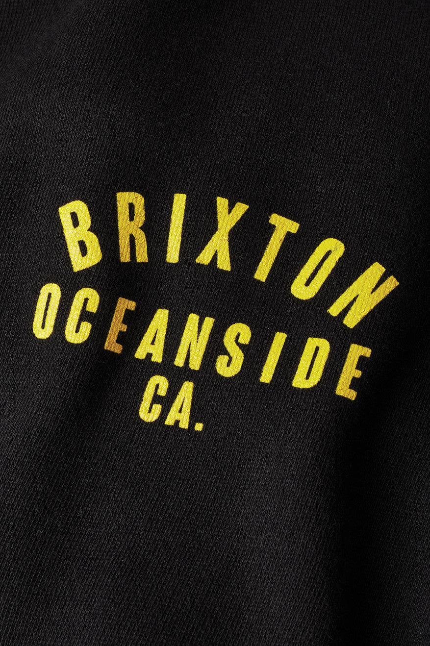 Men's Brixton Woodburn Oceanside Fleece Hoodie Black / Gold | 1792346-JZ