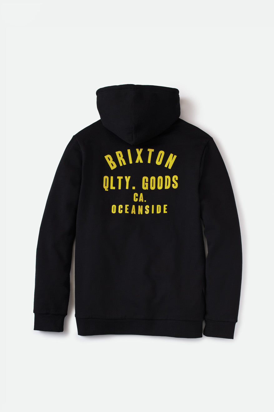 Men's Brixton Woodburn Oceanside Fleece Hoodie Black / Gold | 1792346-JZ