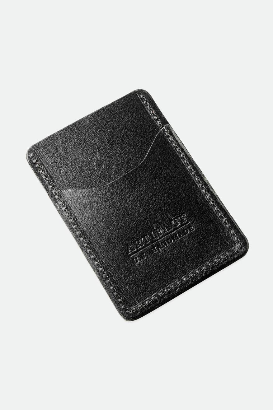 Unisex Brixton Artifact Leather Card Holder Wallet Accessories Black | 2036175-MX