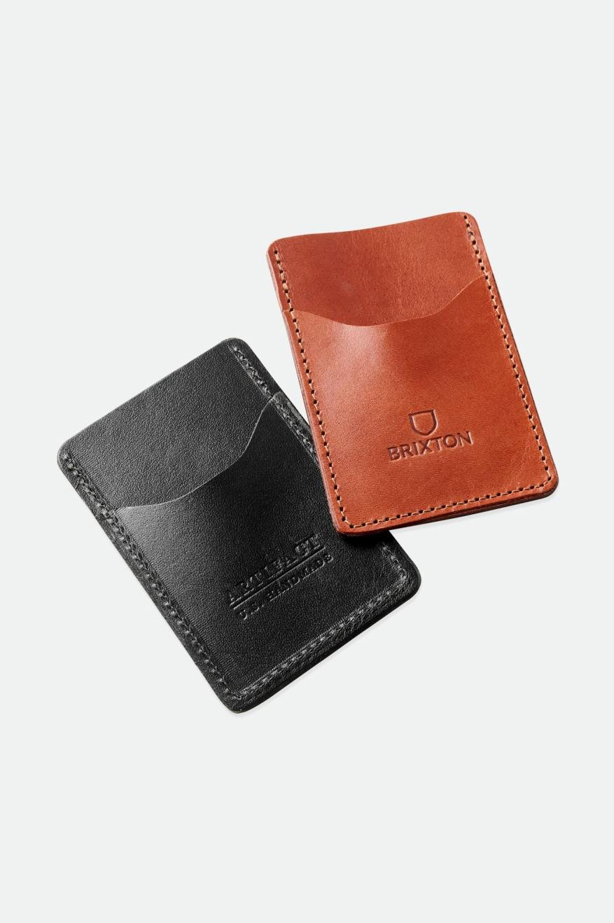 Unisex Brixton Artifact Leather Card Holder Wallet Accessories Black | 2036175-MX