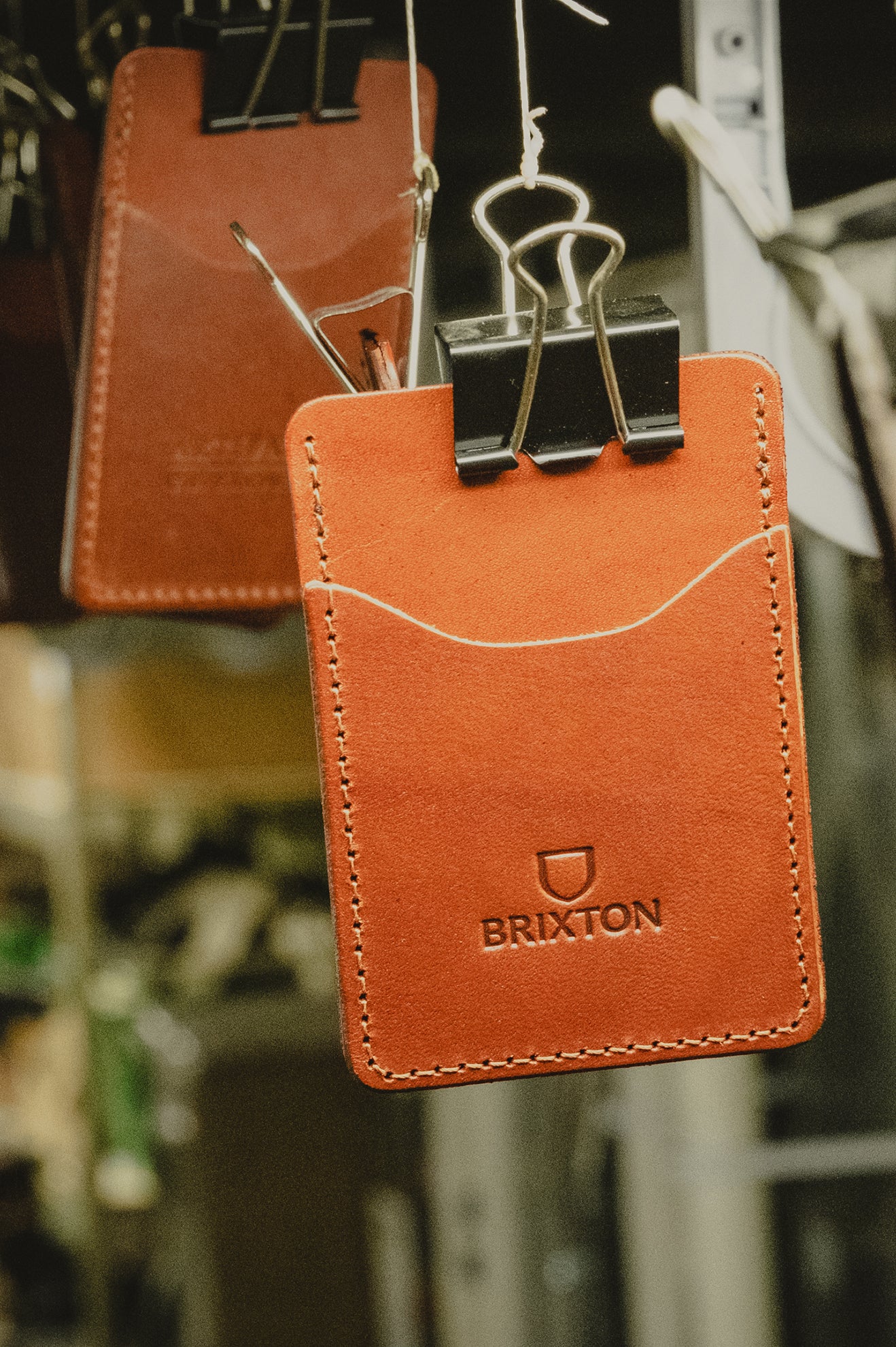 Unisex Brixton Artifact Leather Card Holder Wallet Accessories Black | 2036175-MX