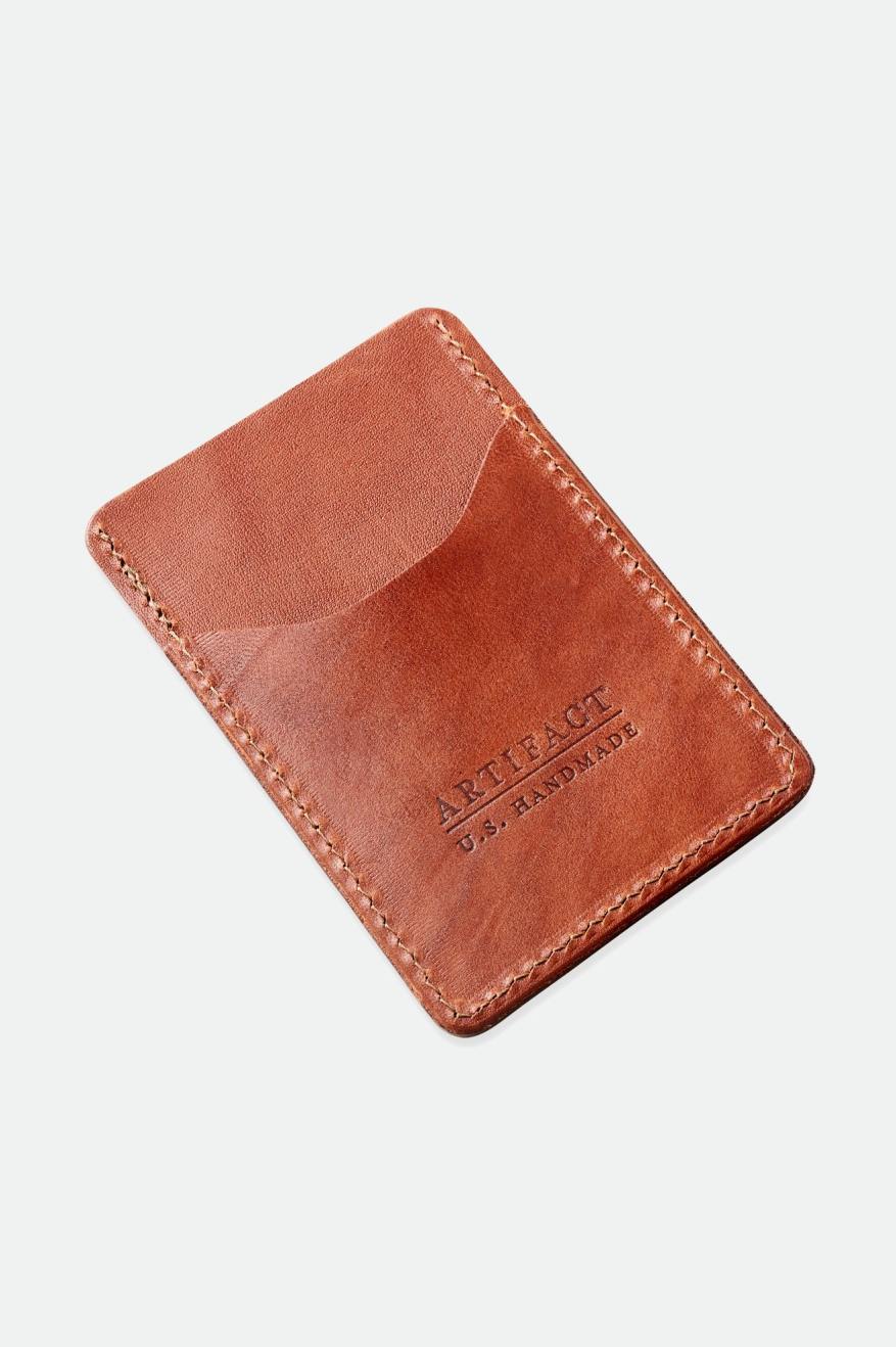 Unisex Brixton Artifact Leather Card Holder Wallet Accessories Brown | 6529741-TH