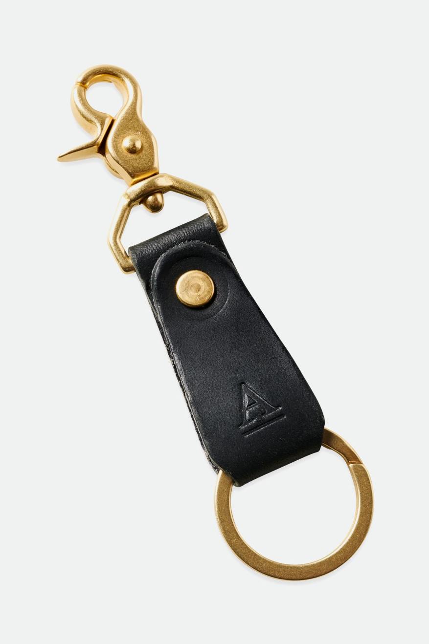 Unisex Brixton Artifact Leather Key Clip Accessories Black | 6982457-NB