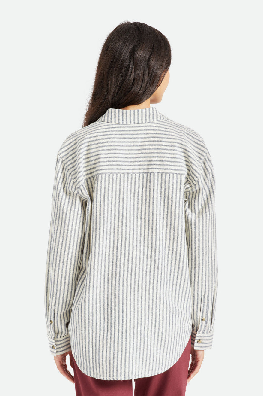 Women's Brixton Bowery Boyfriend L/S Flannels Stripes | 3017894-YR