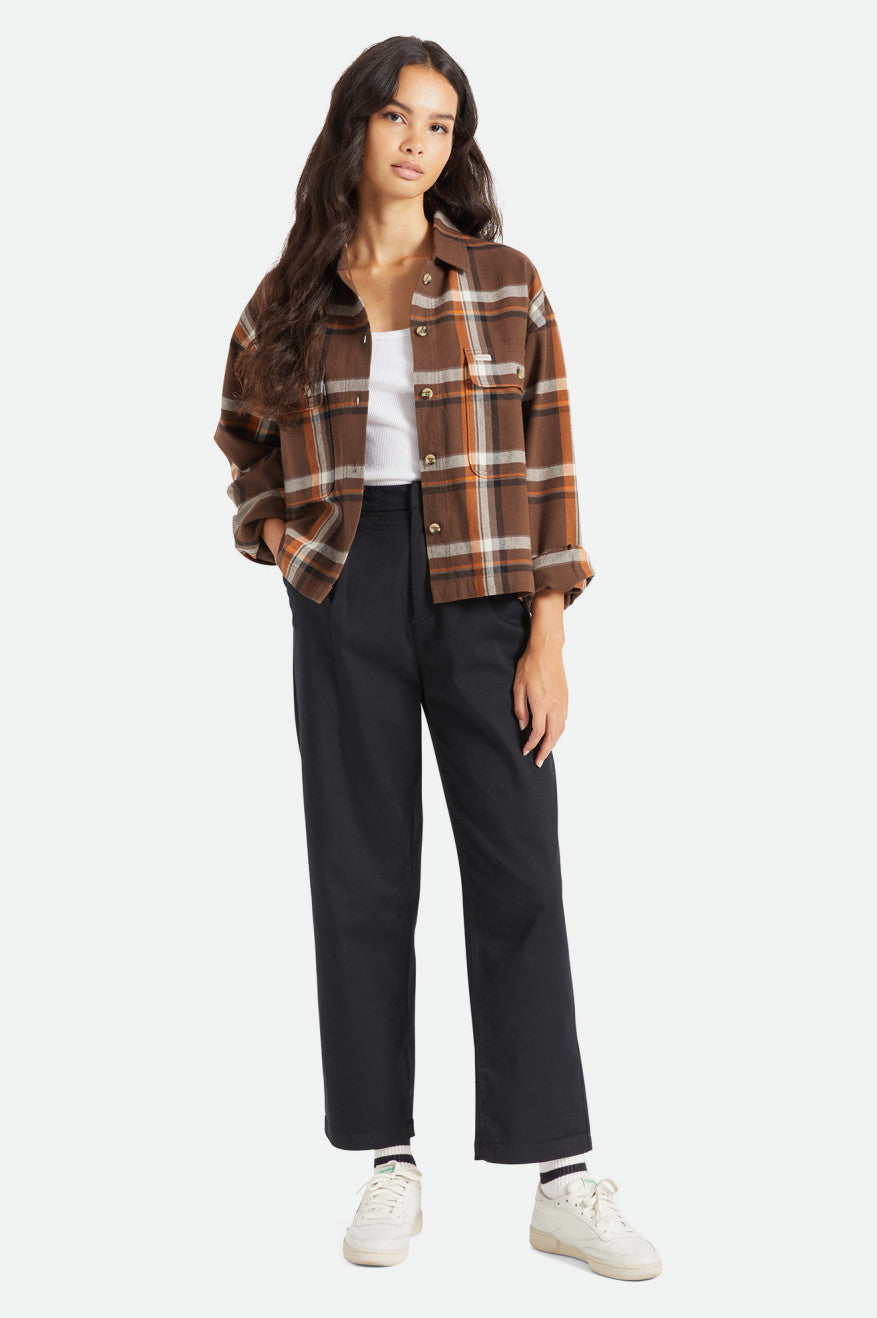 Women's Brixton Bowery L/S Flannels Brown | 2657314-HO