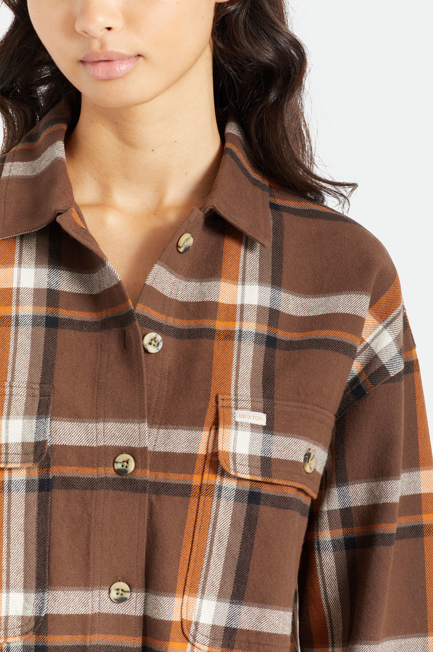 Women's Brixton Bowery L/S Flannels Brown | 2657314-HO