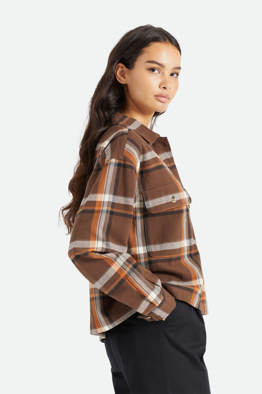 Women's Brixton Bowery L/S Flannels Brown | 2657314-HO