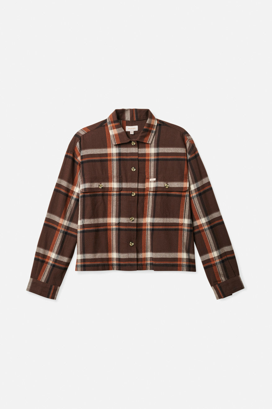 Women's Brixton Bowery L/S Flannels Brown | 2657314-HO