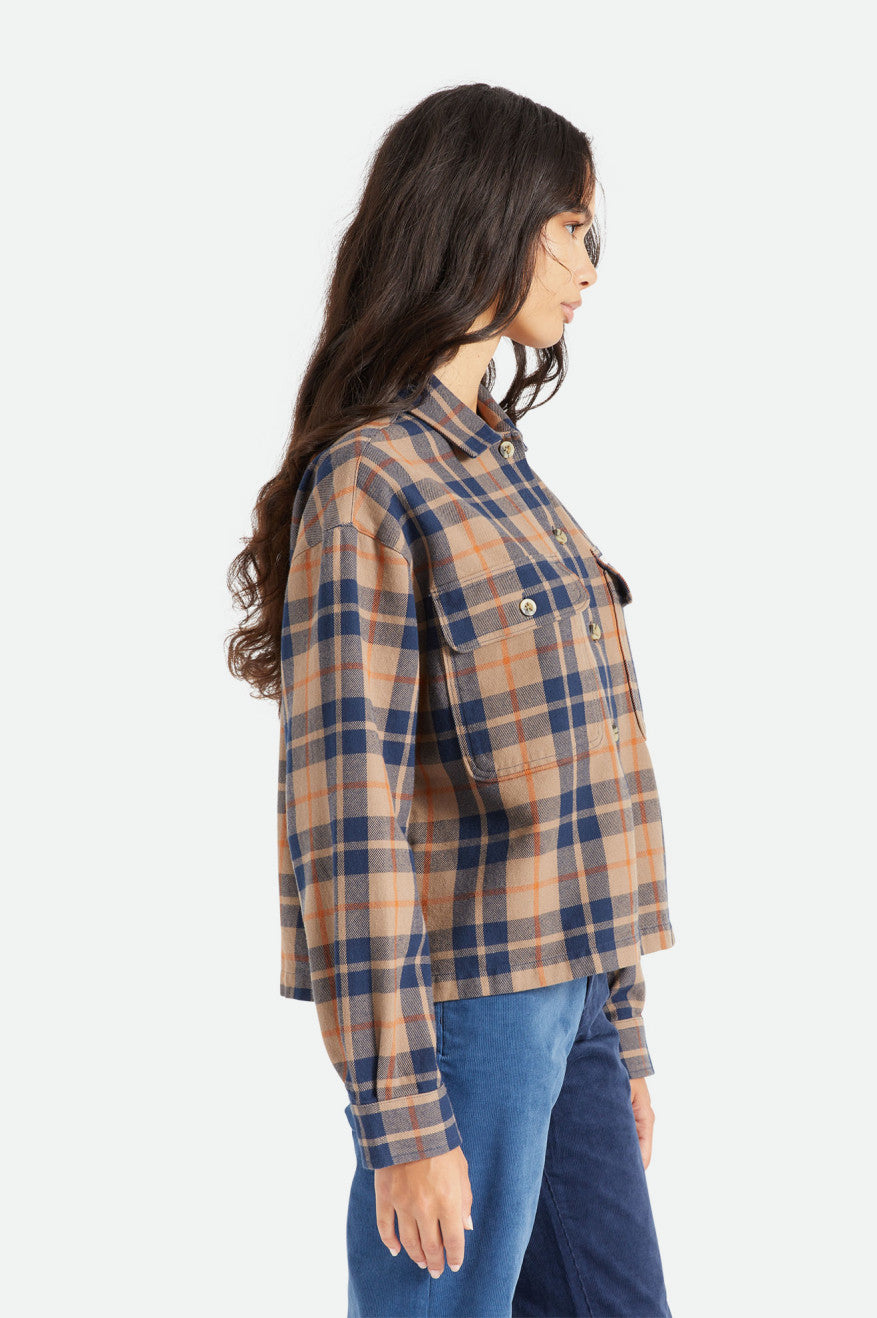 Women's Brixton Bowery L/S Flannels Deep Green | 7426935-GB