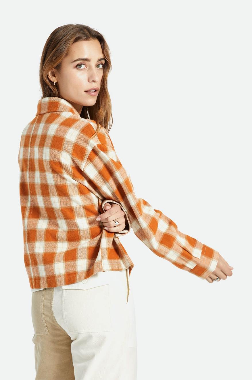 Women's Brixton Bowery L/S Flannels Orange | 5136478-AG