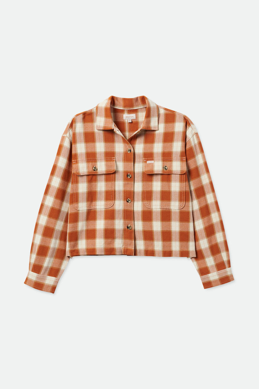 Women's Brixton Bowery L/S Flannels Orange | 5136478-AG