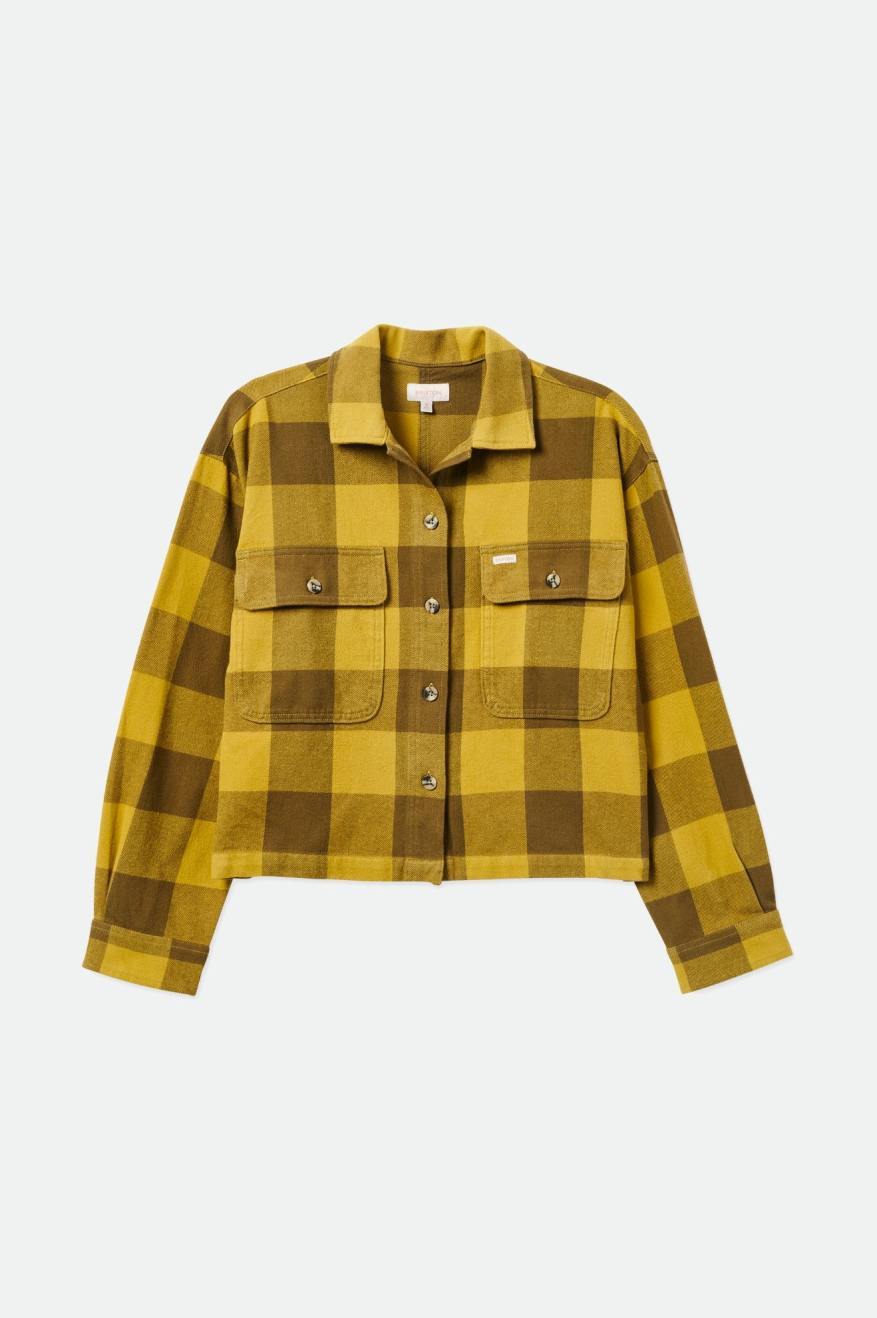 Women's Brixton Bowery L/S Flannels Yellow | 5378169-QB