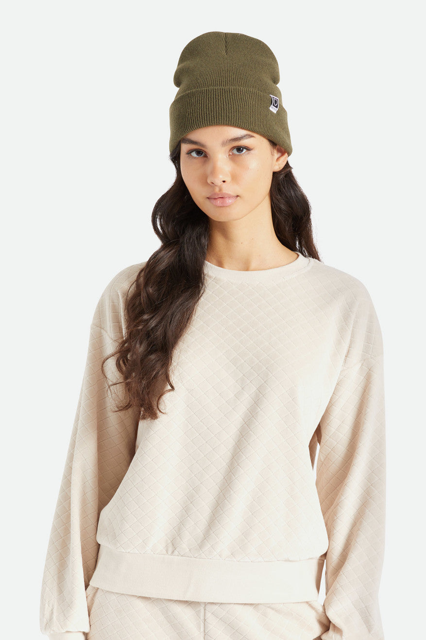 Women's Brixton Harbor Beta Watch Cap Beanie Olive | 7315962-RM