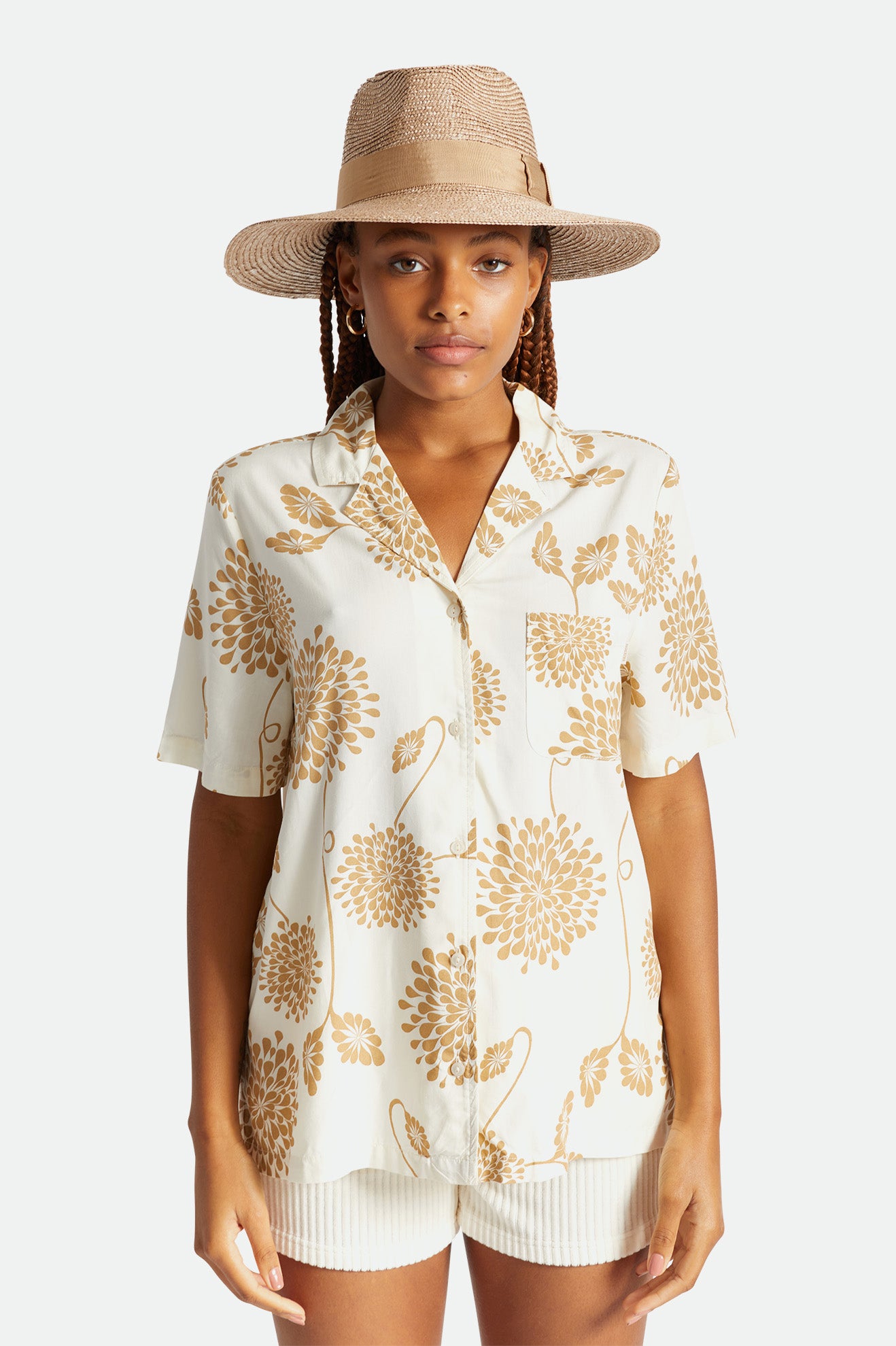 Women's Brixton Janae Sun Straw Hats Beige | 1524836-MZ