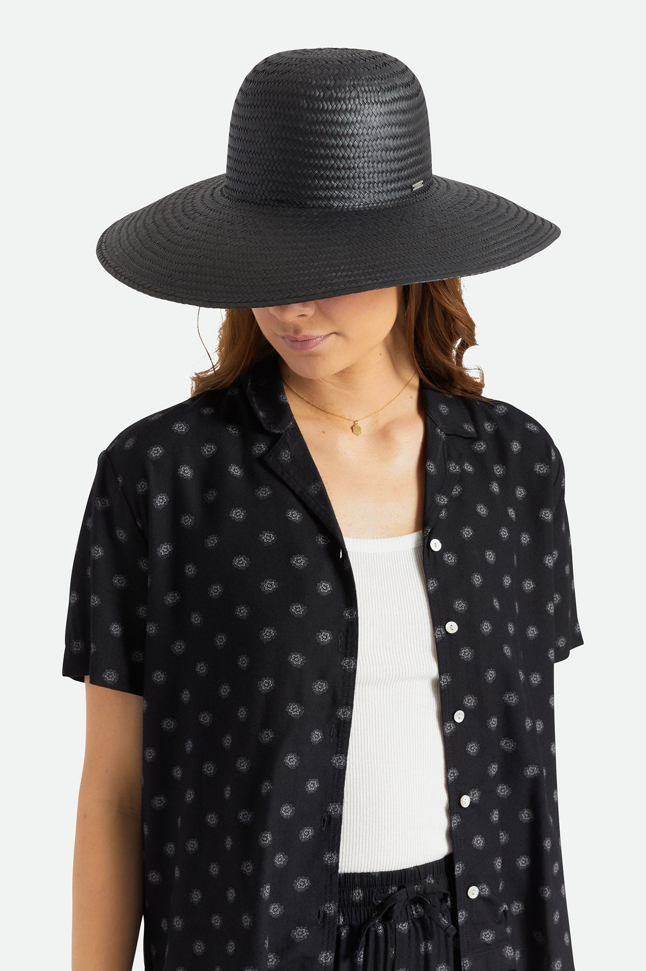 Women's Brixton Janae Sun Straw Hats Black | 6574910-YC