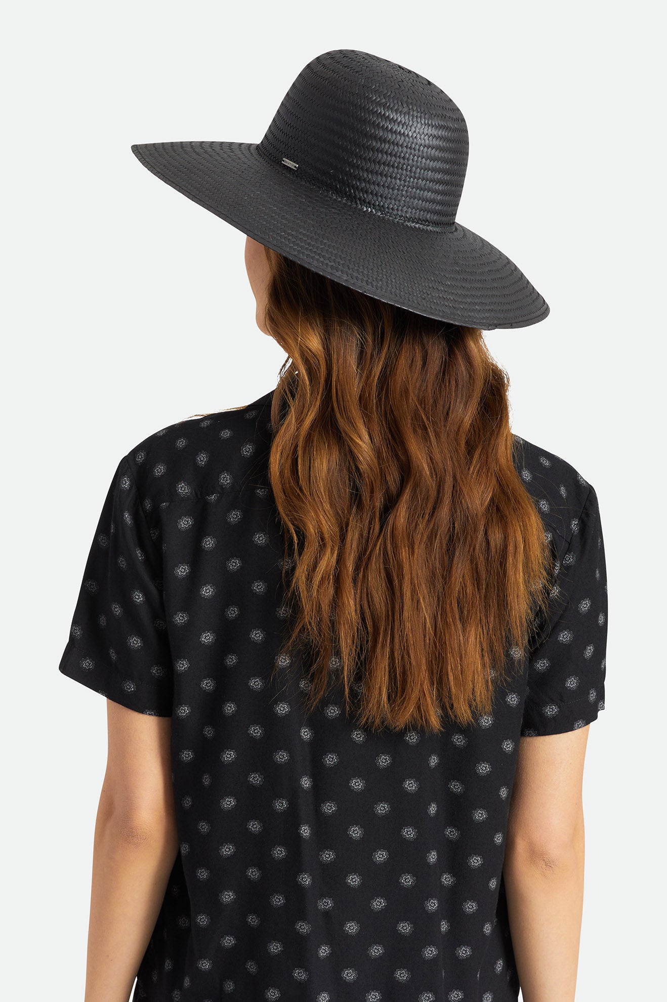 Women's Brixton Janae Sun Straw Hats Black | 6574910-YC