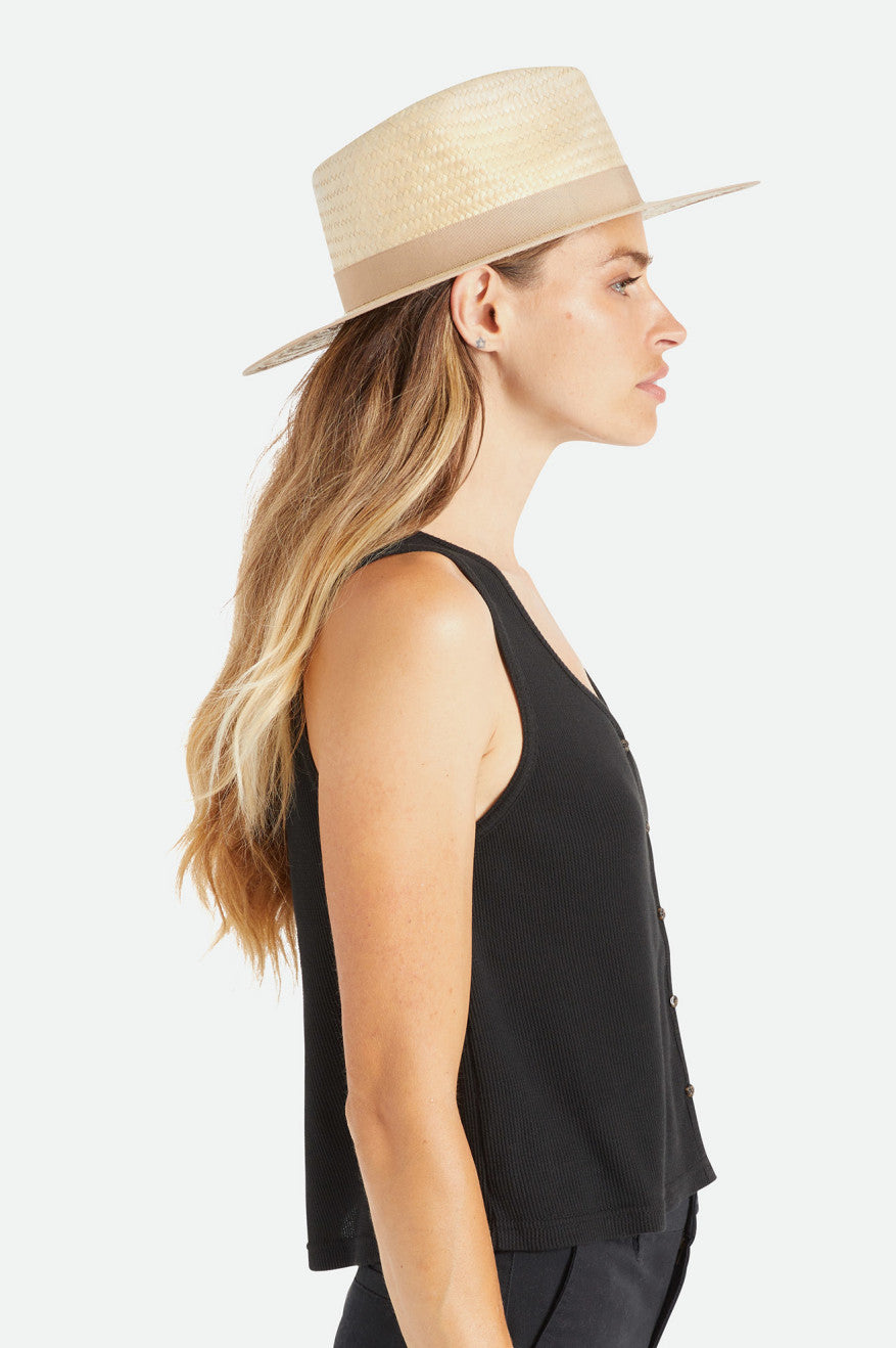 Women's Brixton Jo Short Brim Palmilla Hats Beige | 1042739-BK