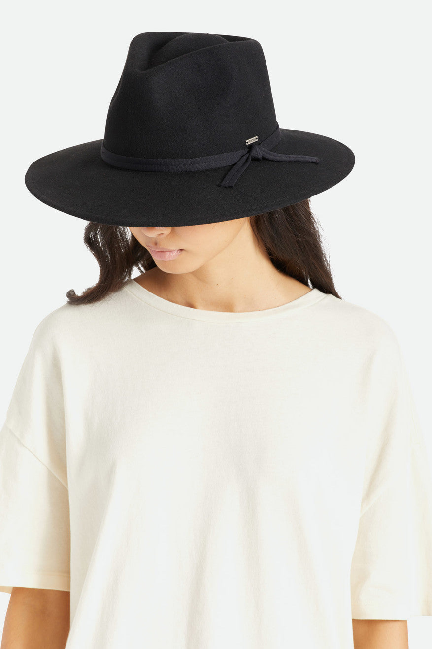 Women's Brixton Joanna Felt Packable Hat Hats Black | 9610258-PG