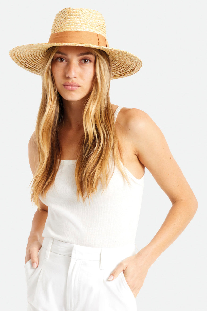 Women's Brixton Joanna Straw Hats Orange | 7094851-FX