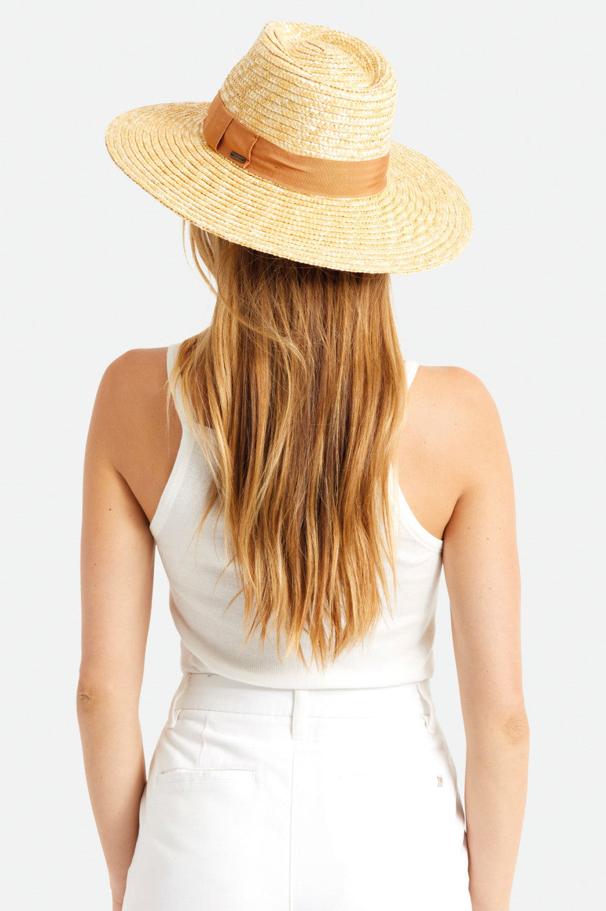 Women's Brixton Joanna Straw Hats Orange | 7094851-FX