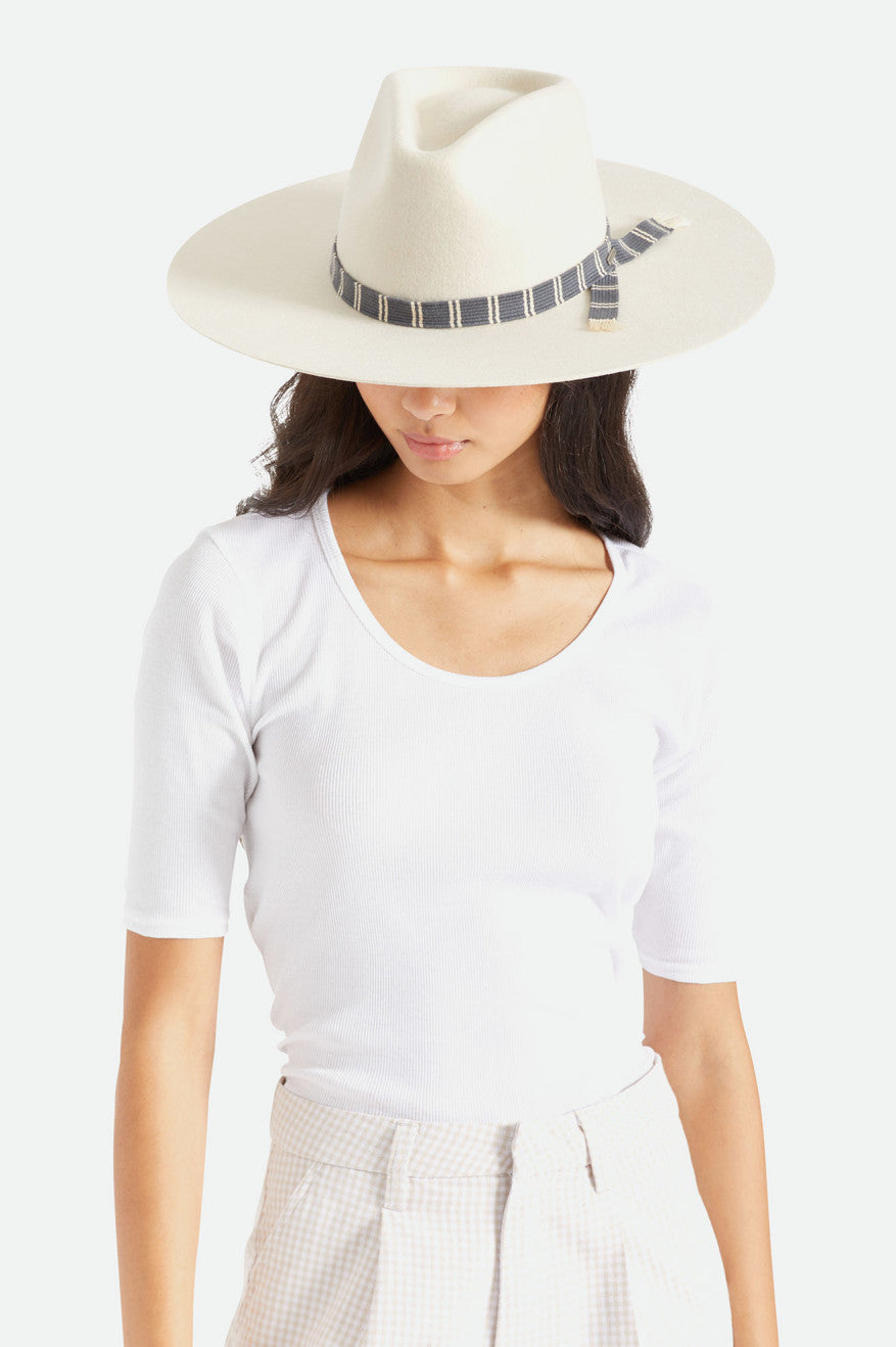 Women's Brixton Leigh Felt Fedora Fedoras White | 6321054-RZ