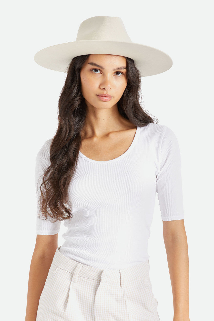 Women's Brixton Leigh Felt Fedora Fedoras White | 6321054-RZ