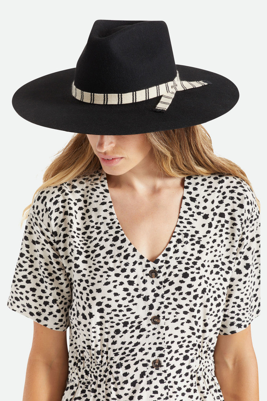 Women's Brixton Leigh Felt Fedora Fedoras Black | 7489031-OL