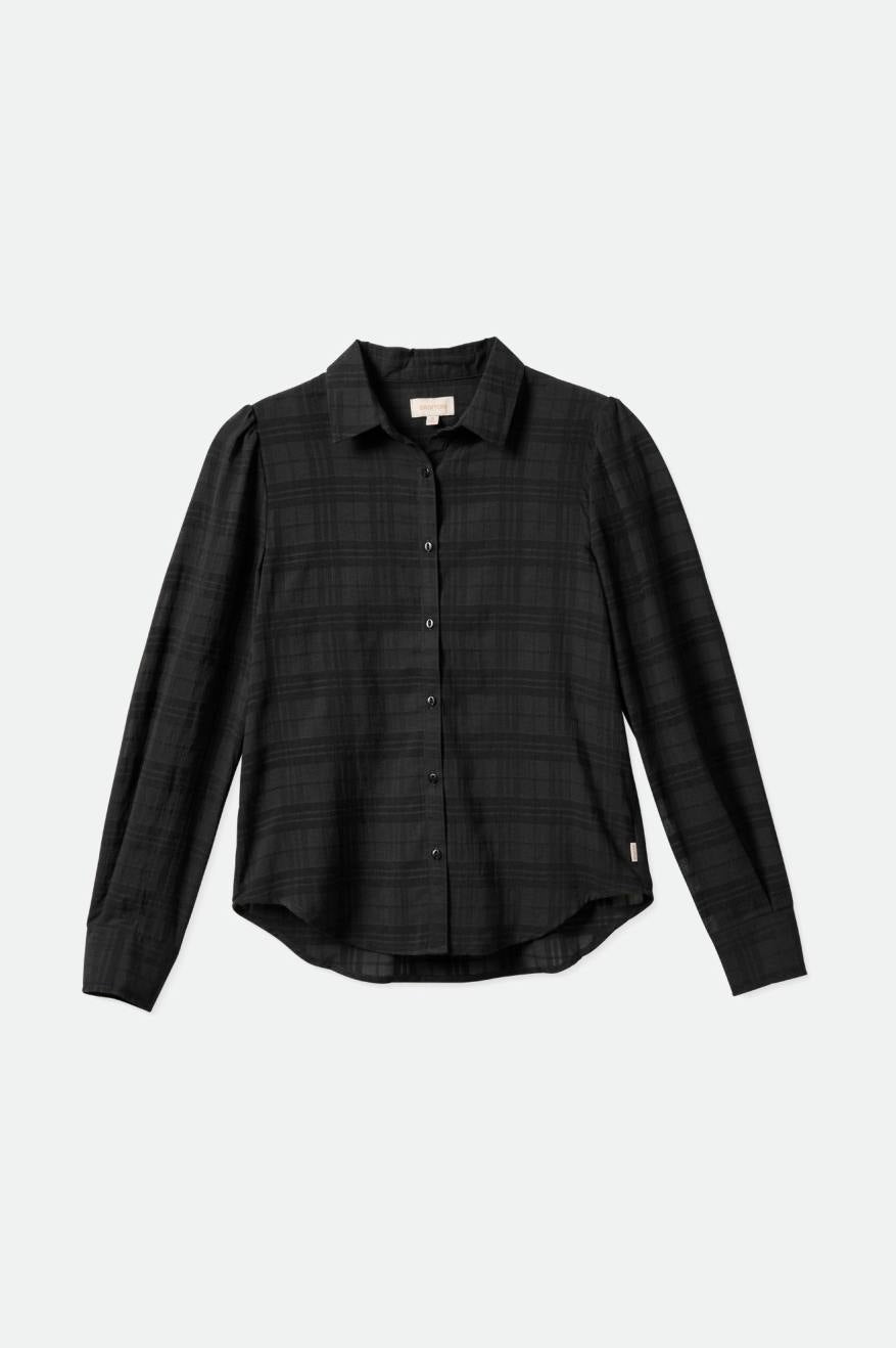 Women's Brixton Leon L/S Woven Tops Black | 7315624-ZU