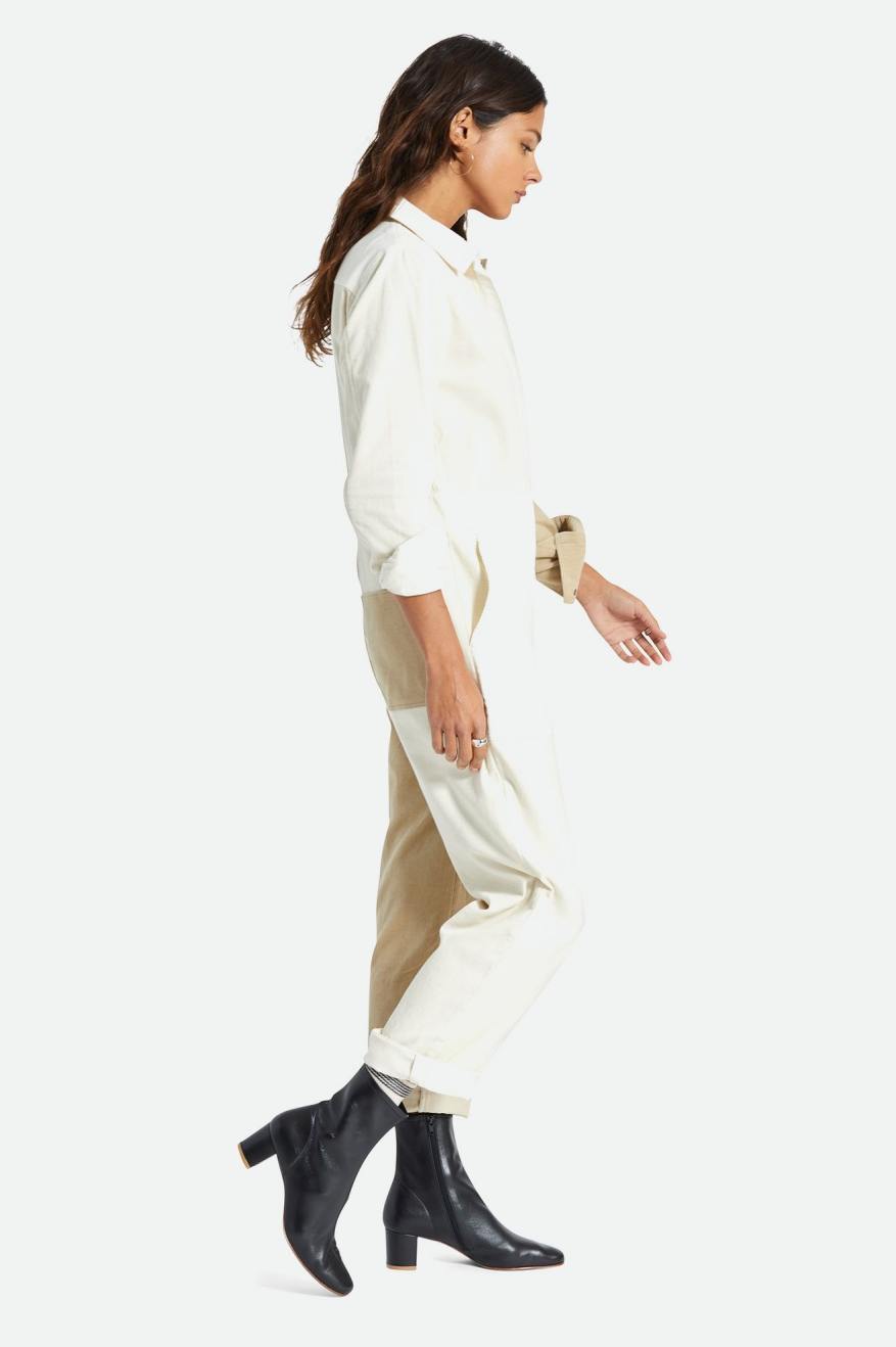 Women's Brixton Mersey Coverall Jumpsuit Light Yellow | 3617840-DE