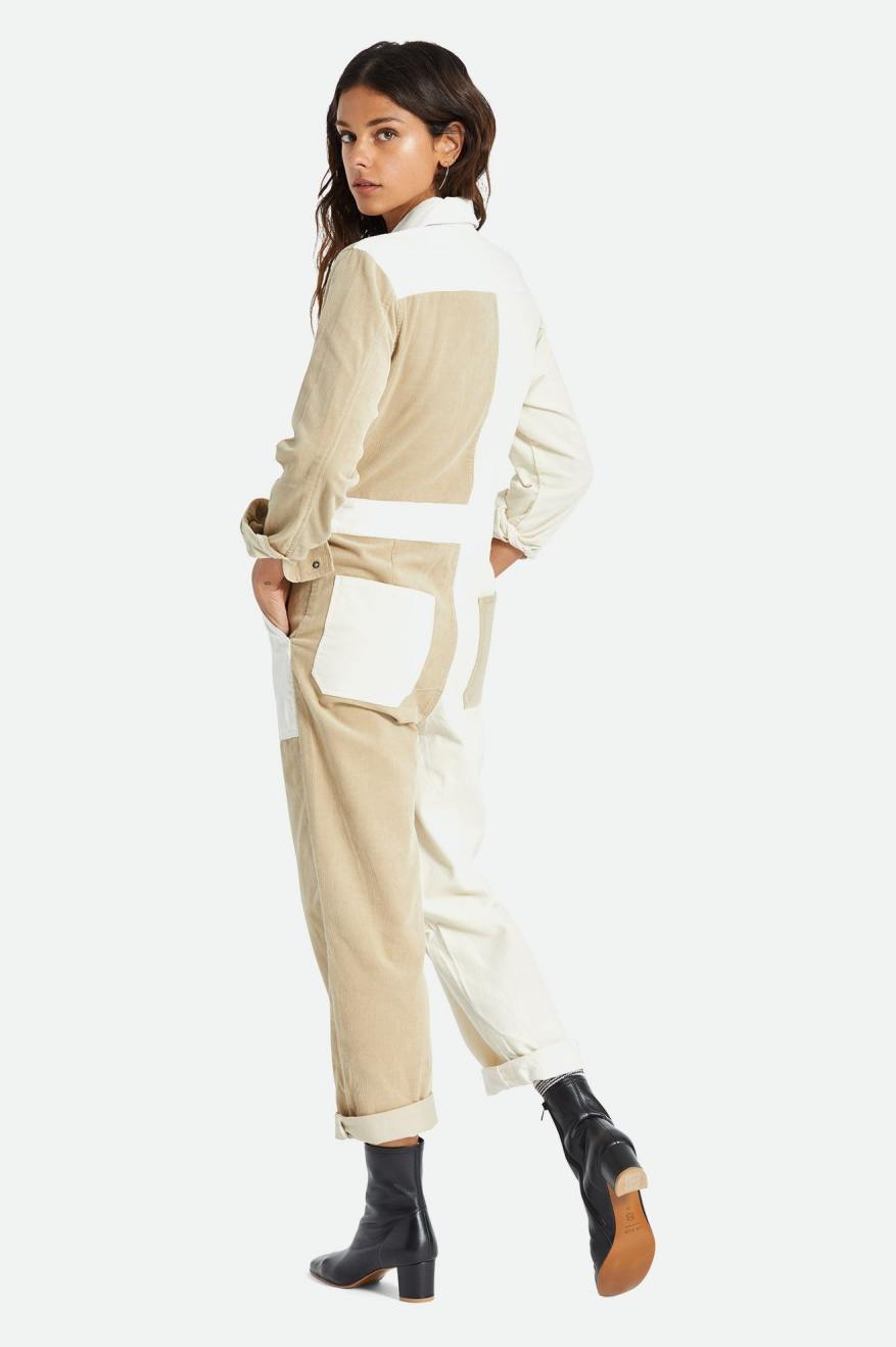 Women's Brixton Mersey Coverall Jumpsuit Light Yellow | 3617840-DE