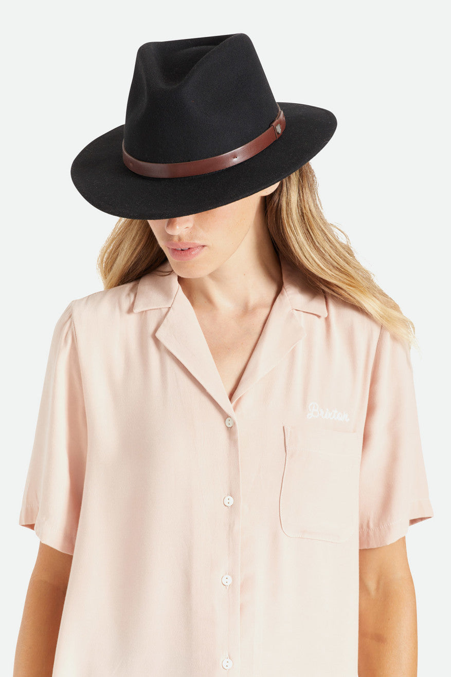 Women's Brixton Messer Fedora Fedoras Black | 0467389-ES