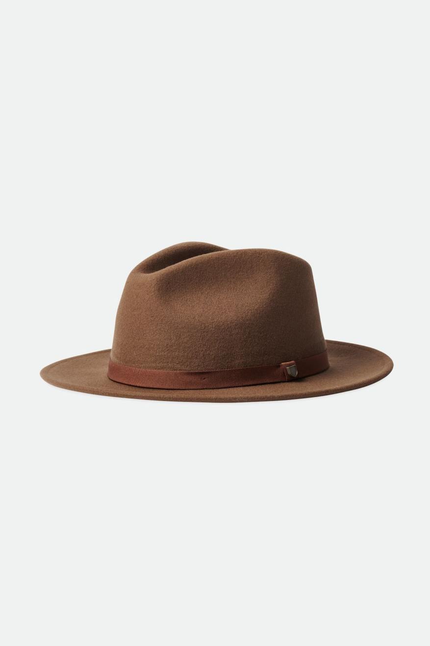 Women\'s Brixton Messer Packable Fedora Fedoras Brown | 7890125-NI