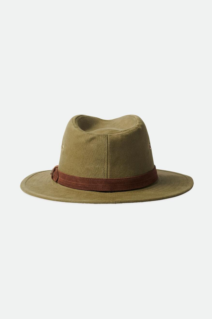 Women's Brixton Messer Utility Adventure Fedora Fedoras Olive | 5361827-TW