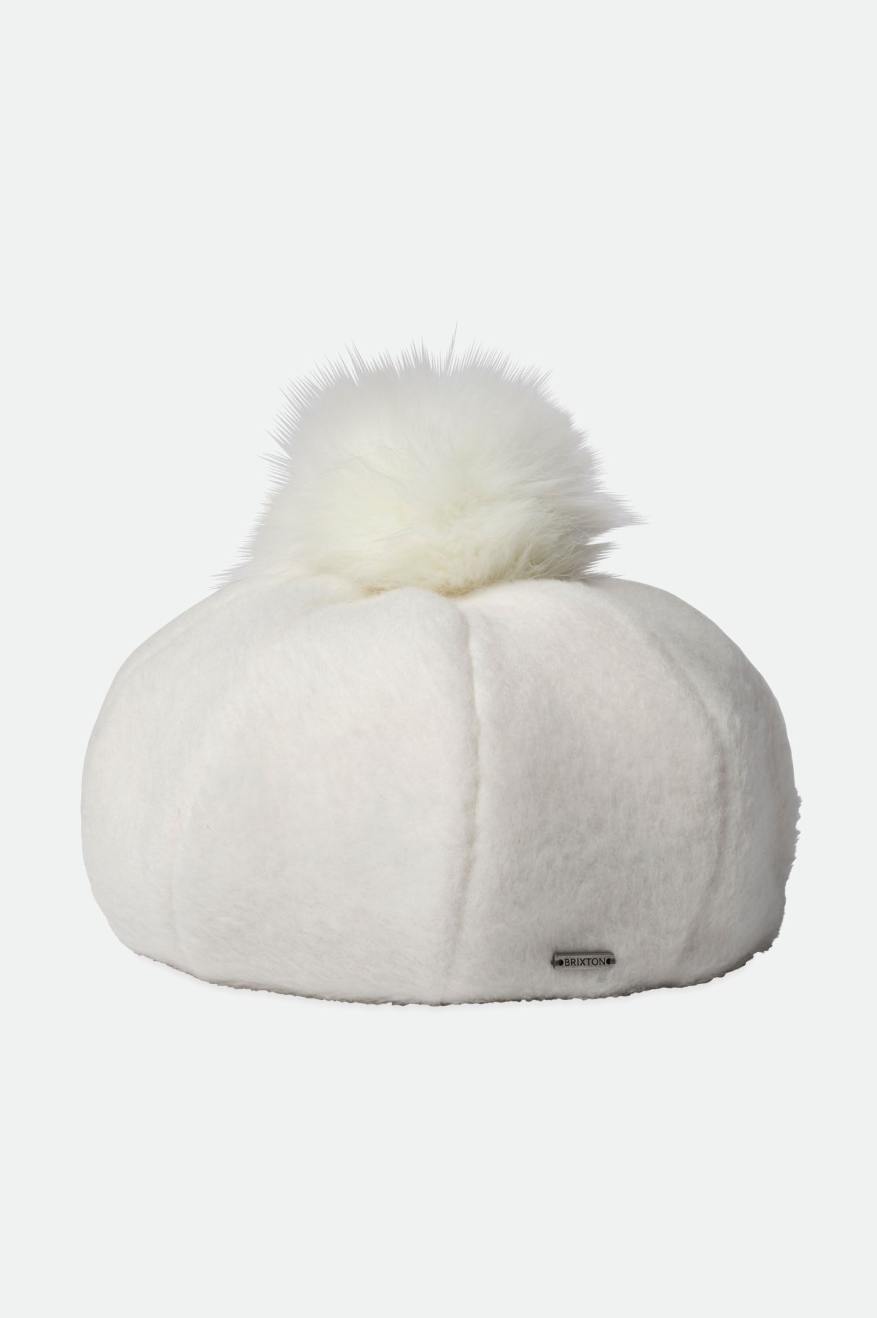 Women's Brixton Natalie Oversized Pom Beret Hats White | 0728316-SP