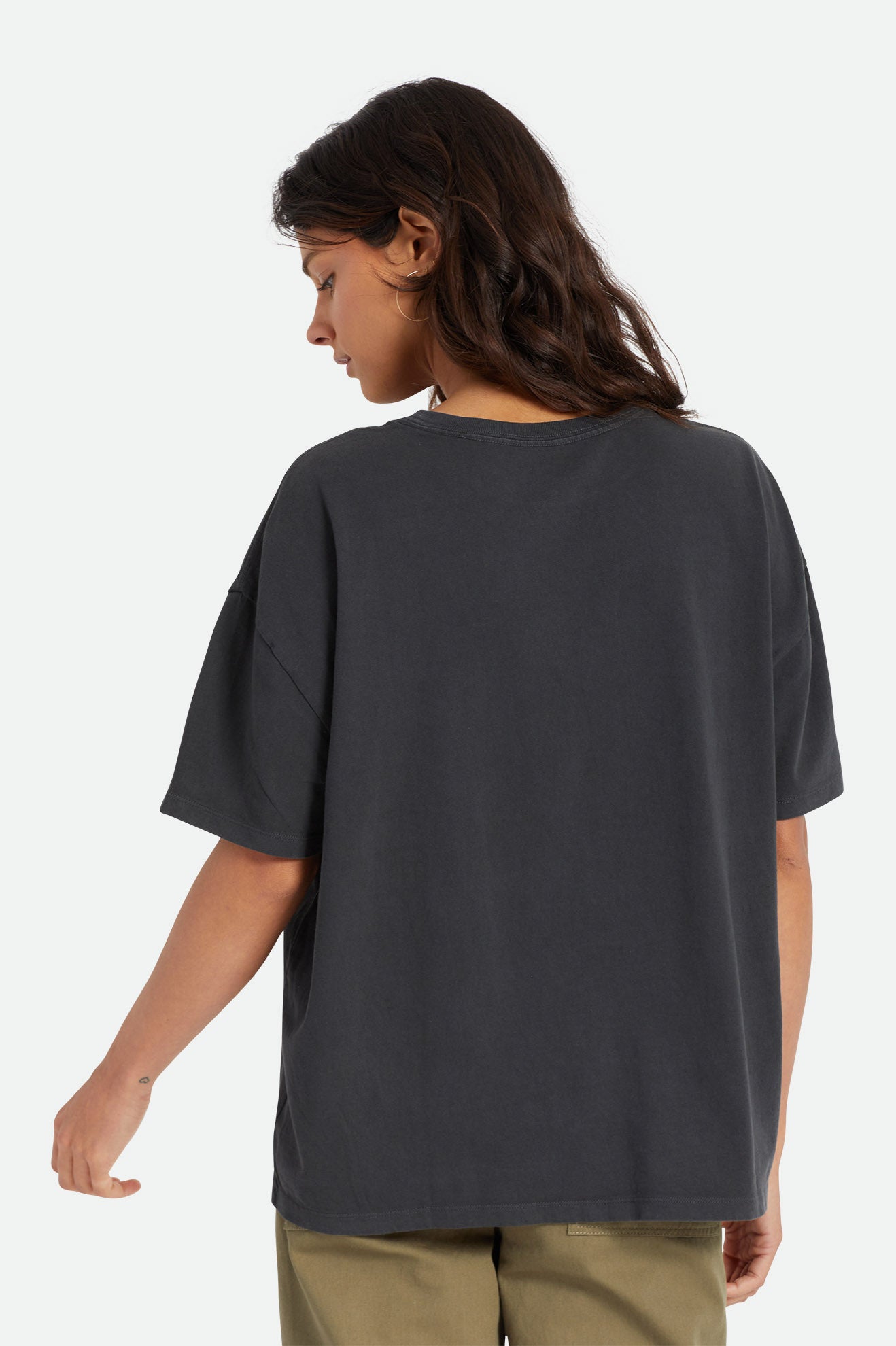 Women's Brixton Oversized Boyfriend Tee Tops Black | 9842751-RO