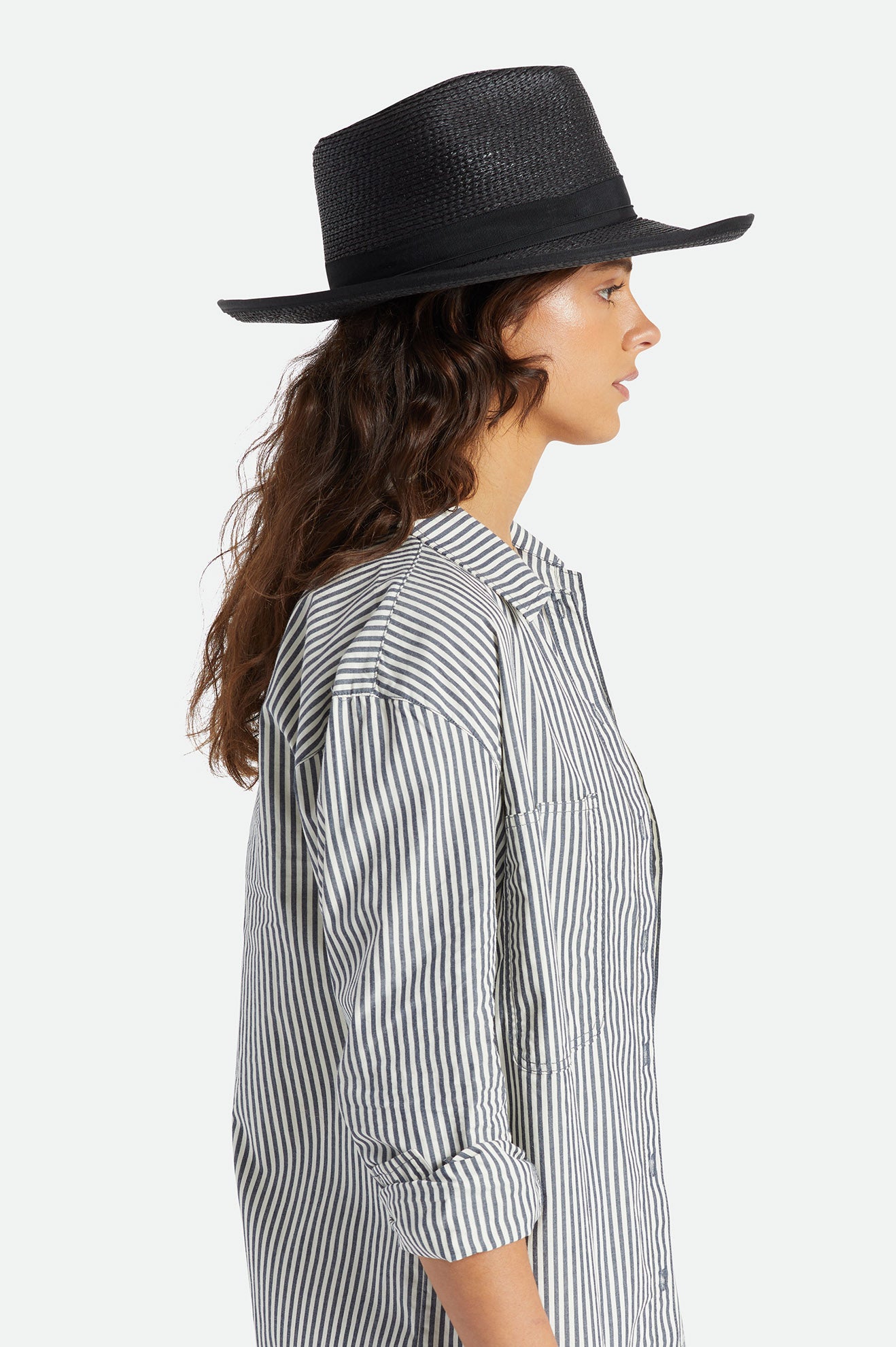 Women's Brixton Reno Straw Hat Hats Black | 5894731-HG