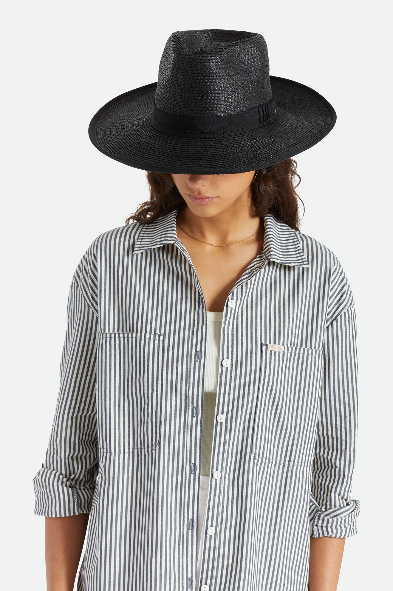 Women's Brixton Reno Straw Hats Black | 3689154-PJ